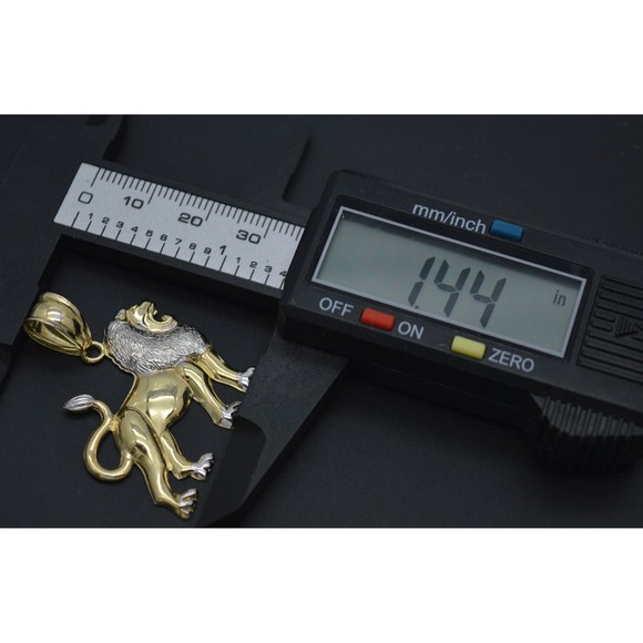 COPY - Real 10K Yellow White Two-Tone Gold Walking Lion Body Diamond Cut Pendan… - Picture 7 of 8